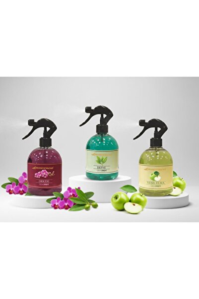 MOUVEMENT 500 Ml 3’lü Oda Spreyi Seti – Orkide, Defne ve Yeşil Elma Ferahlığı