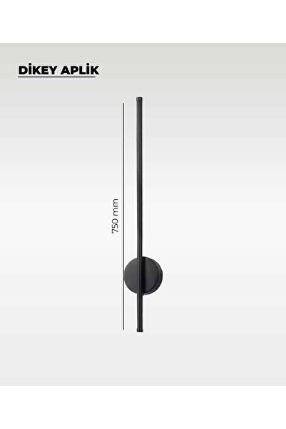 Led Dekoratif Çubuk Aplik 80 Cm Elektrikli Siyah