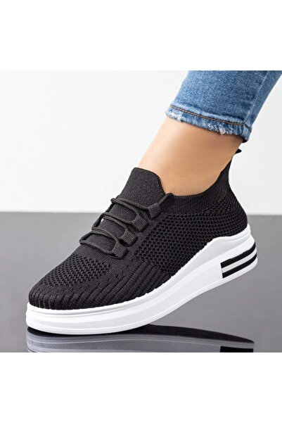 Modlet.ro Pantofi sport negri cu șireturi pentru femei MOD08700