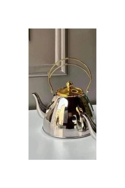Muhtelif إبريق شاي فولاذي من فيكالينا، طراز مستورد من العلامة التجارية الألمانية، إبريق شاي من الفولاذ المقاوم للصدأ مع سخان علوي سعة 3 لتر