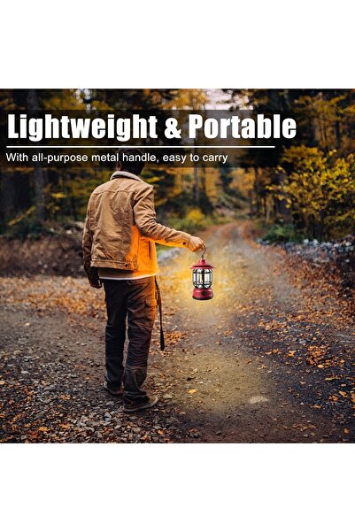 Flippy Portable camping light, vintage lantern with hook, ABS, 21 COB LED lighting, adjustable intensity, 5