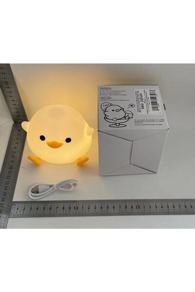 Flippy Silicone Children's Night Light - Duck, Touch Sensor, Warm Light, Auto Timer, USB, 800mAh, Wh