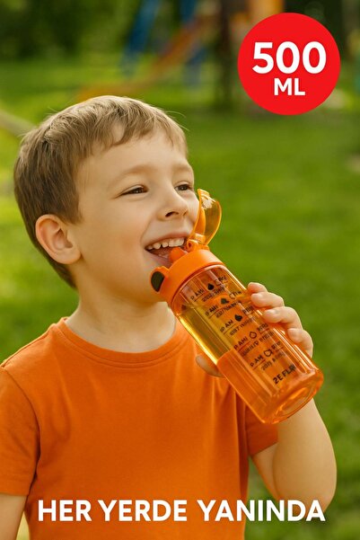 MEDUSHOP 500 ml - Leak-Proof, Drip-Free Water Bottle for School, Workplace, Gym, Orange