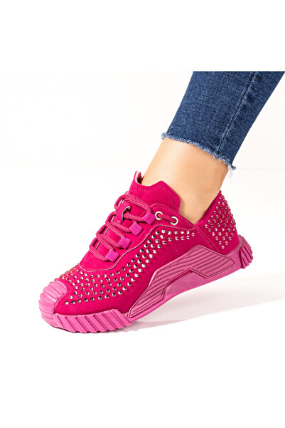 Modlet.ro Women's pink sports shoes with applied rhinestones MOD10069