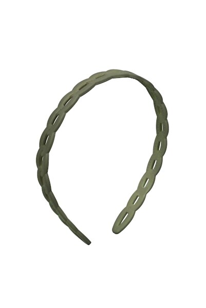 SHOPIENS Coroană de păr pentru femei, culoare kaki, model plat perforat