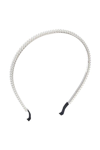 SHOPIENS Coroană de păr pentru femei cu perle albe - Bentiță de păr pentru femei