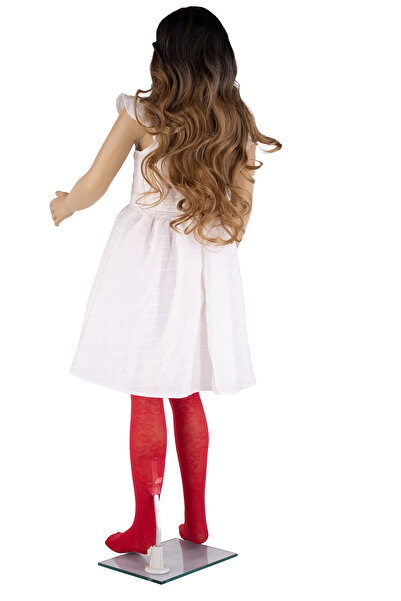 PETRA-ELISA Children's Microfiber Tights 40 DEN with Ioana pattern, Red, 9-11 years