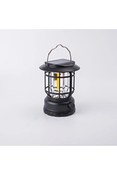 Flippy Portable Camping Lantern, Vintage, ABS, 30 COB LED, Adjustable Brightness, Solar & USB Charge, 5W, F