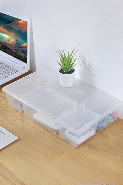 Bayev 2 bucăți Luna Organizator pentru sertare de birou cu capac Cutie de depozitare Lego Organizator pentru birou