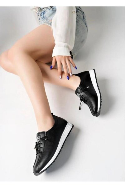 HT FREEDOM Daily Soft Women's Leather Drawstring Perforated Ballerina Shoes with Orthopedic Soles.
