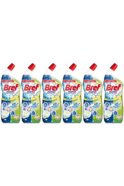 Bref Σετ 6 x Υγρό Διάλυμα Τουαλέτας 700ml Lemon Power