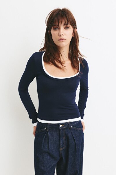 Pull & Bear Çift katlı uzun kollu tişört