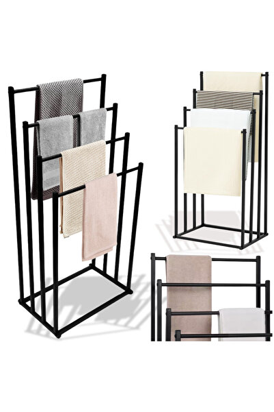 Other Dulap de baie cu 4 brațe, stil loft, cuier negru, suport metalic loft