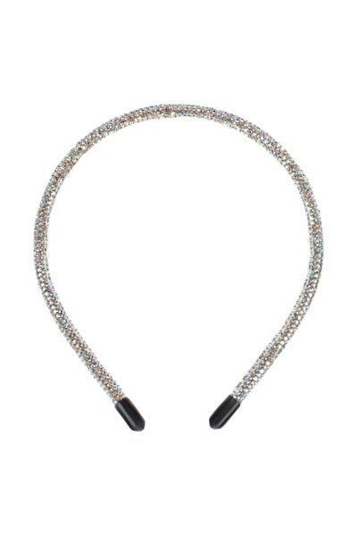 SHOPIENS Coroană cilindrică de păr pentru femei cu strasuri albe