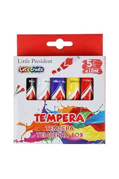 SHOPIENS Set 5 Culori Intense Tempera 12ml, Lavabile cu Apa, Multicolore