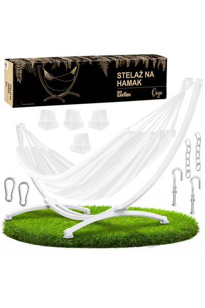 Other Hammock frame, metal garden stand for two people, for hammocks up to 250 kg, white, GoGarden