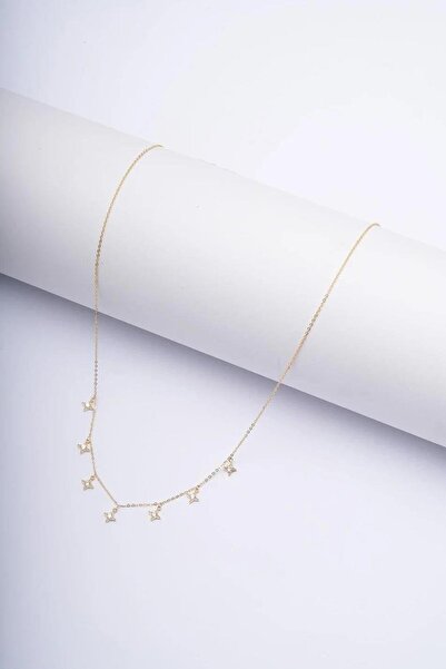 POSH AND PROUD ÖZEL SERİ MİNİMAL YILDIZLI ZİRKON TAŞLI 14K KOLYE