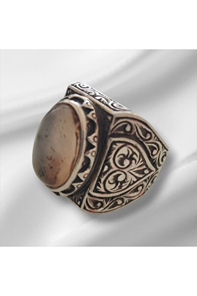 GÜMÜŞ ERZURUM KALEM İŞİ YEMEN AKİK YÜZÜK