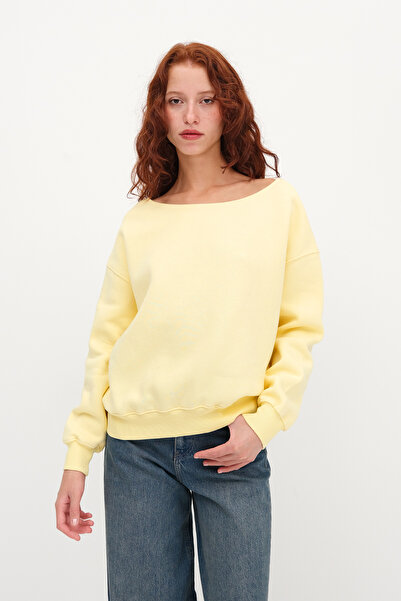 Addax Kayık Yaka Şardonlu Sweatshirt S1826