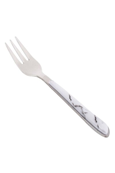 SHOPIENS Small Stainless Steel Fork Shopiens® with Marble Detail on Handle, 14 cm