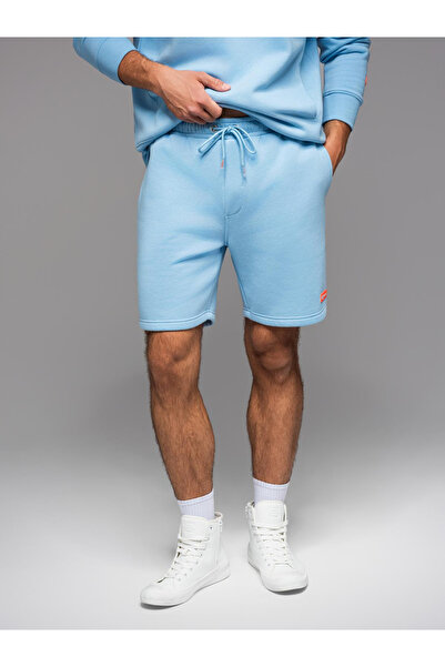 OMBRE Unisex tepláky se stahovací šňůrkou v pase - modré V8 OU-SRBC-0101 M/L