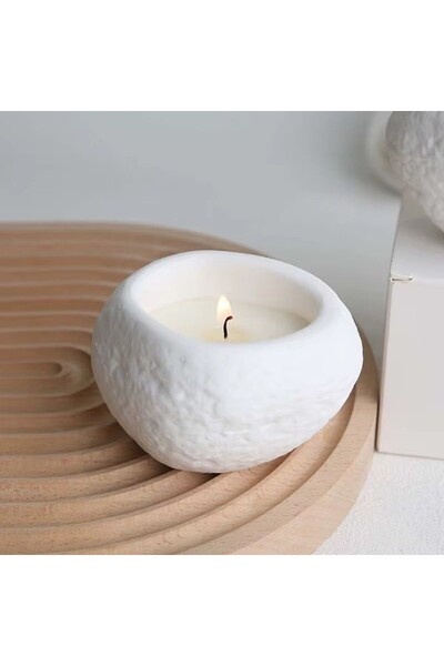 Flippy Scented Candle, Abstract Model, Freesia/Pear Scent, Soy Wax, 8 x 5.5 x 6 cm, White