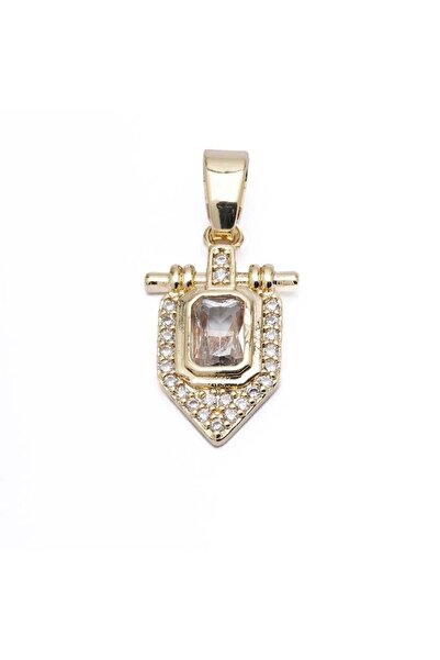 POSH AND PROUD ZİRKON TAŞLI MADALYON MODEL 14K KOLYE UCU