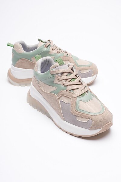 Mubiano Γυναικεία αθλητικά παπούτσια με χοντρή σόλα Avira σε μπεζ βιζόν