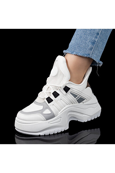 BMoD Women's white sneakers with a chunky sole MOD09845
