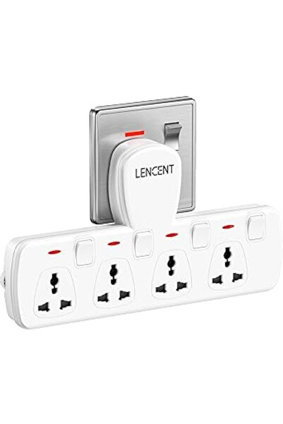 Generic مقبس تمديد متعدد المقابس من LENCENT، موسع مخرج كهربائي رباعي الاتجاهات، شاحن حائط، قابس عالمي