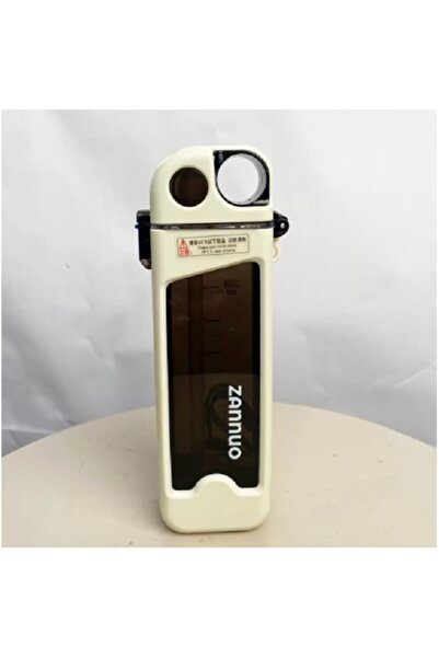 Flippy Sports Water Bottle, Flippy, 350 ml, with Straw and Lid, 23x7x4.4 cm, Lock Button, PC, White