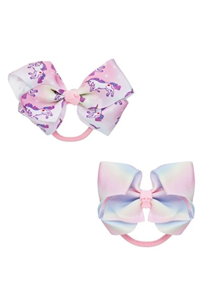 SHOPIENS Set 2 elastice de păr Shopiens® Kids pentru copii, frotté, curcubeu,...