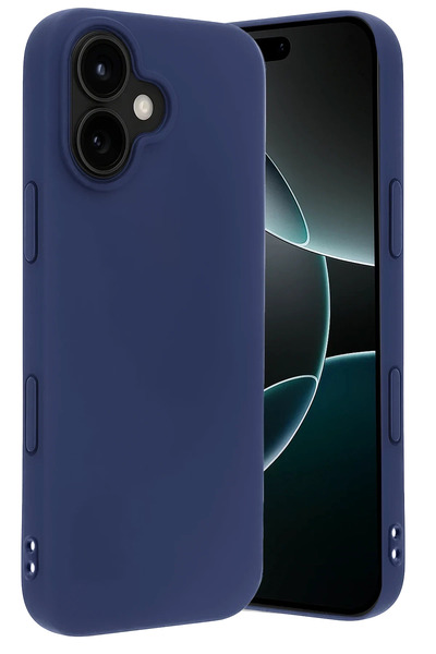 NewFace غطاء حماية سيليكون مخملي داخلي لهاتف آيفون 17 نانو من سيبتيم - أزرق داكن