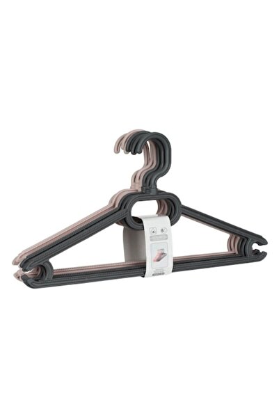 SHOPIENS Set 6 umerașe din plastic Shopiens®, gri/roz, 41x21 cm