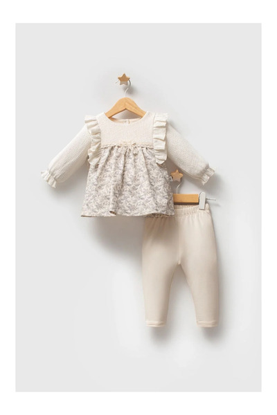 QUEEN KİDS Queenkids Baby Girl 5635 Little Honey 2-Piece Set