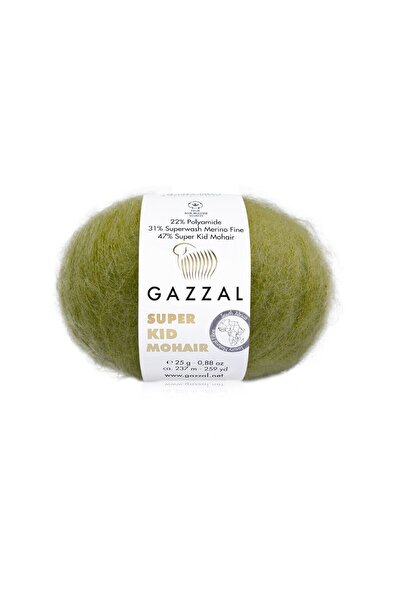 Gazzal Super Kid Mohair 25 gr 200 mt %70 Kid Moher %30 İpek İnce Örgü İpi-644...