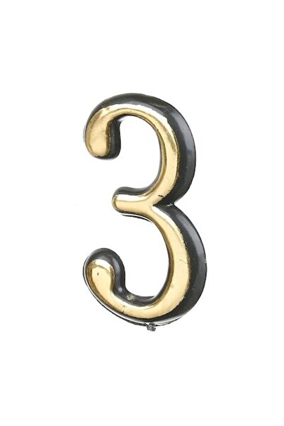 SHOPIENS Numar Casa Cifra 3 Autoadeziv Plastic Auriu 55x35mm Usa Poarta