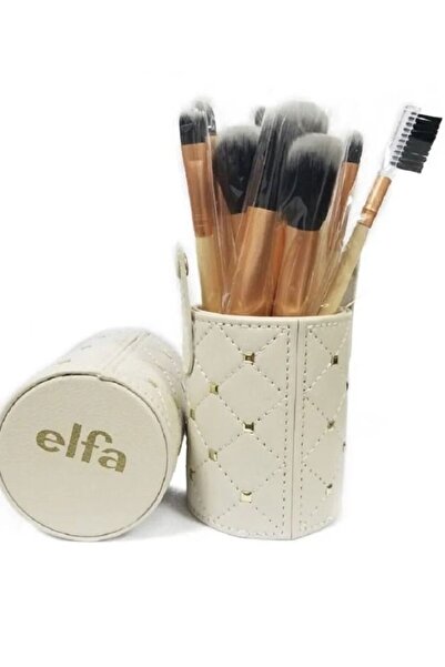 ELFA Ilva 12 Piece Makeup Brush Set White