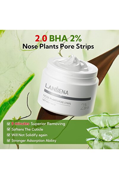 LANBENA قناع إزالة الرؤوس السوداء، شرائط، قناع قابل للتقشير، منظف مسام الوجه، قناع منقي للوجه، شرائط الأنف