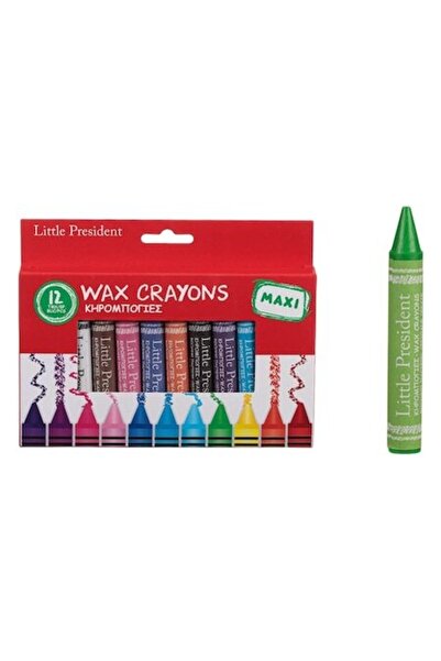 SHOPIENS Set 12 Creioane Cerate Groase, Shopiens, Diferite Culori, 9 cm