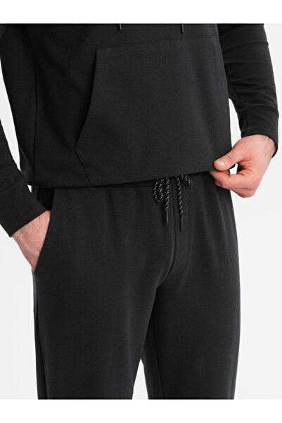 OMBRE Pánská mikina s kapucí a tepláky - černá V1 Z107 XL