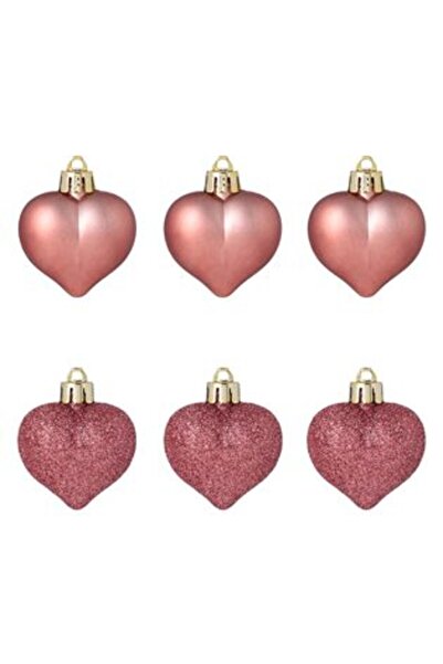 Jumbo Set decorațiuni pentru brad de Crăciun, inimioare mate și sclipici, aur...