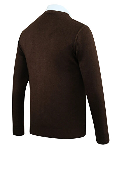 Çizgi Triko Men's Buttoned Cardigan with Pockets Patterned Steel Knit Classic Fit - 5203m