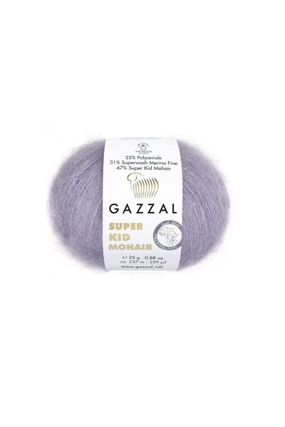 Gazzal Super Kid Mohair 25 gr 200 mt %70 Kid Moher %30 İpek İnce Örgü İpi-644...