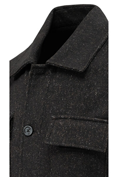 Çizgi Triko Men's Seasonal Fabric Cardigan with Dotted Zigzag Pattern Classic Fit - 5232g