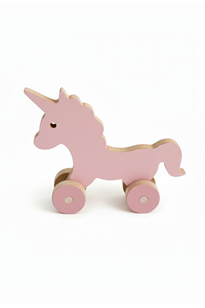 HOBBY HOUSE Elizya Pink Wooden Wheeled Figure Set of 4 (Swan, Unicorn, Rabbit, Dinosaur)