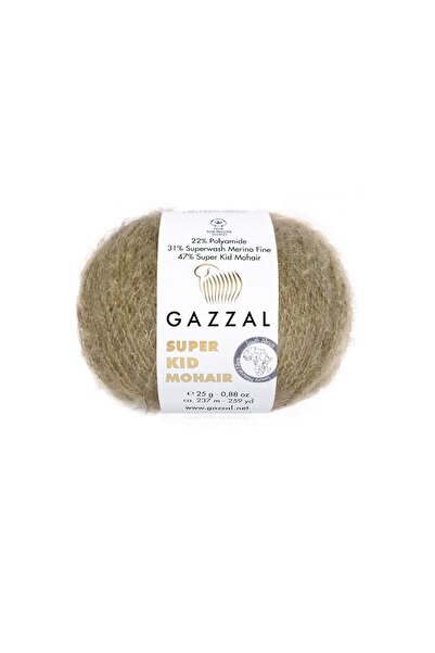 Gazzal Super Kid Mohair 25 gr 200 mt %70 Kid Moher %30 İpek İnce Örgü İpi-644...
