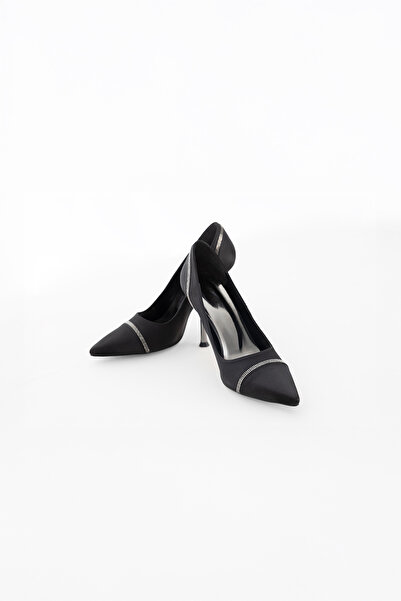 Xozza Stiletto cu vârf ascuțit cu dungi de piatră pentru femei - negru