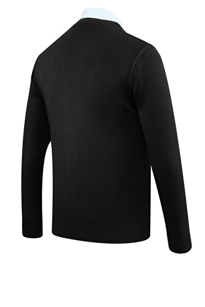 Çizgi Triko Men's Buttoned Cardigan with Pockets Patterned Steel Knit Classic Fit - 5205m