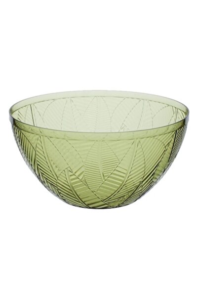 SHOPIENS Plastic Bowl Shopiens®, Green with Tropical Leaves Pattern, 4L